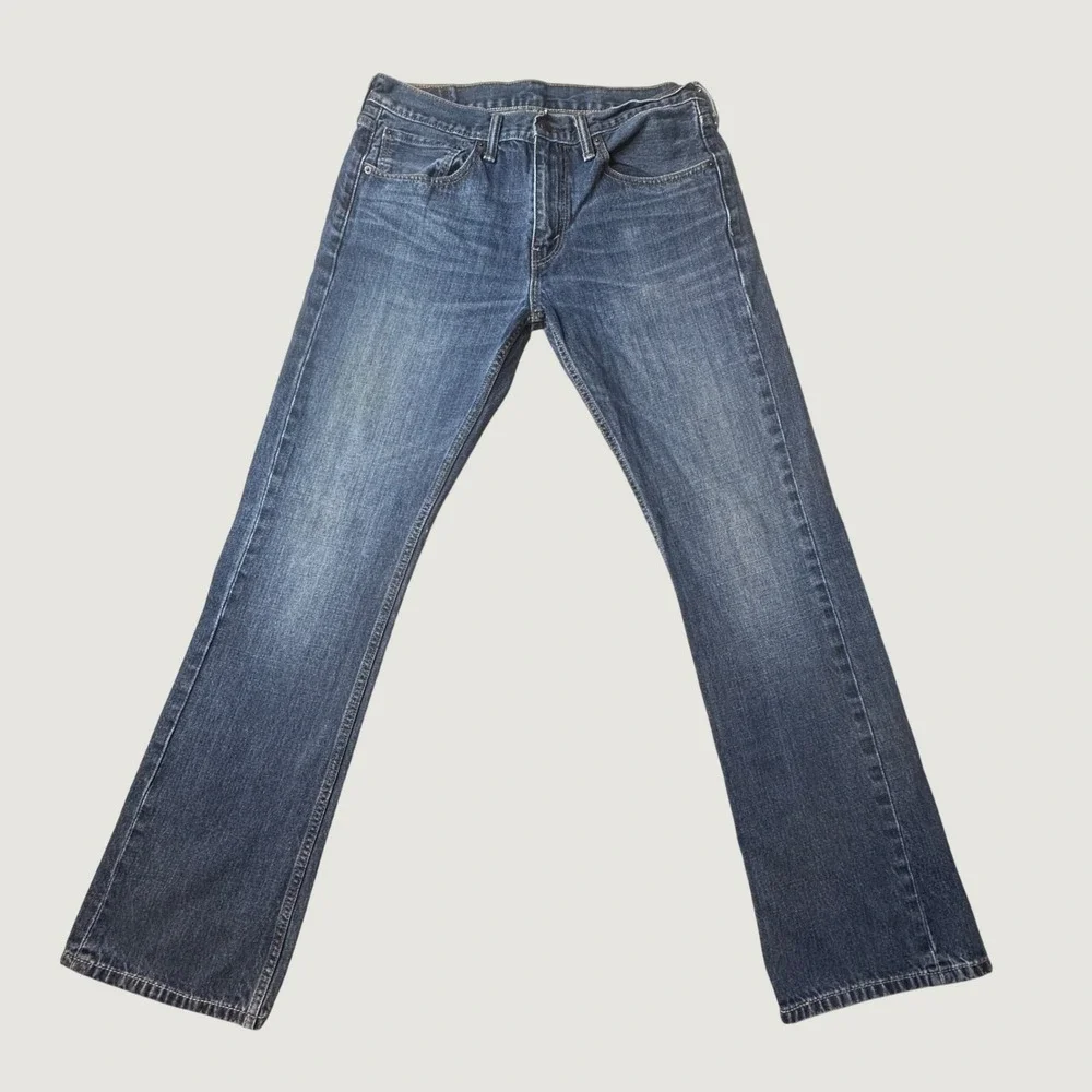 Levi's 527 Jeans Mens 34x34 (35x32) Blue Slim Bootcut Dark Wash Denim Western
